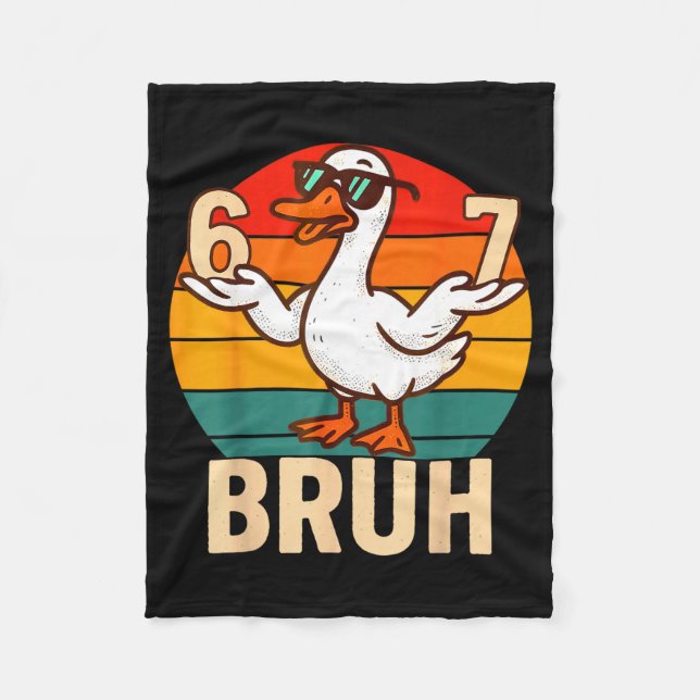 Couverture Polaire Funny Bruh Retro Duck 6 7 Meme Kids Teen Boys  (Devant)