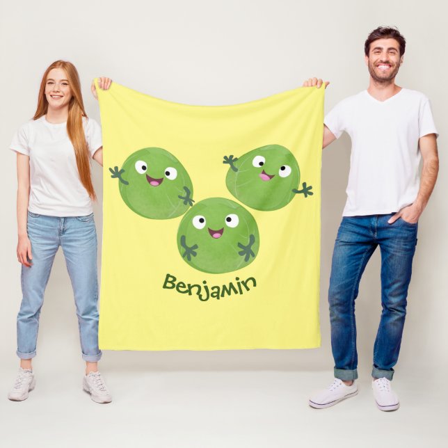 Couverture Polaire Funny Brussels sprouts légumes caricature (En situation)