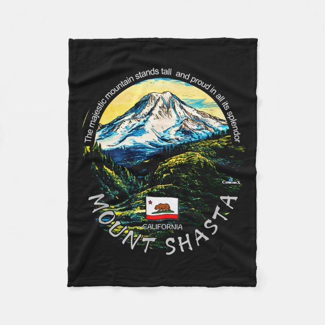 Couverture Polaire Funny California's Majestic Mount Shasta Hiking Mo (Devant)