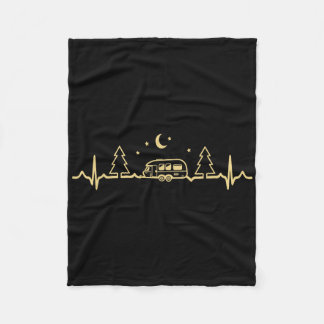 Couverture Polaire Funny Camping Heartbeat Nature Camper Hiking Men W