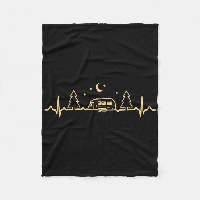 Couverture Polaire Funny Camping Heartbeat Nature Camper Hiking Men W (Devant)