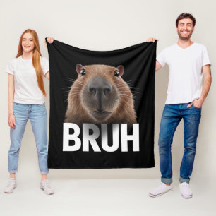Couverture Polaire Funny Capybara Bruh