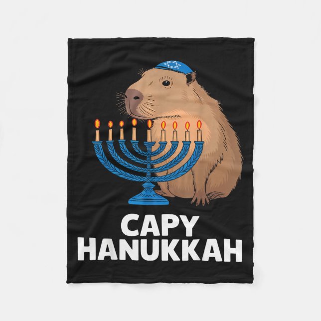 Couverture Polaire Funny Capybara Happy Hanukkah Chanukah Jewish Men  (Devant)