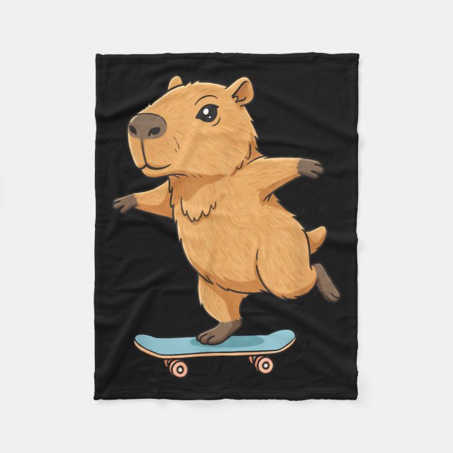 Couverture Polaire Funny Capybara Skater Skateboard Ballerina Zoo Boy (Devant)