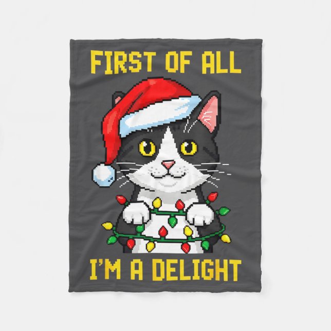 Couverture Polaire Funny Cat First Of All I'm A Delight Retro Gaming  (Devant)