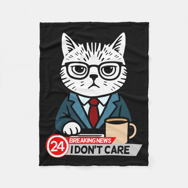 Couverture Polaire Funny Cat Meme Sarcastic Humor I Dont Care Cat  (Devant)