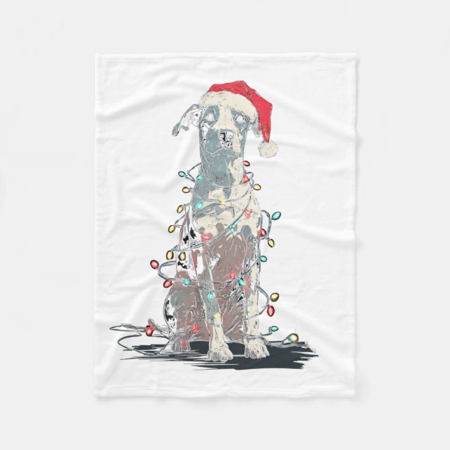 Couverture Polaire Funny Catahoula Leopard Dog Christmas Graphics Lig (Devant)