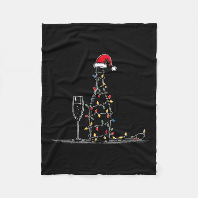 Couverture Polaire Funny Champagne Christmas Graphics Lights Lover Dr (Devant)