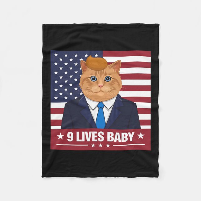 Couverture Polaire Funny Chat Trump 9 Lives Baby Funny Vote For Trump (Devant)