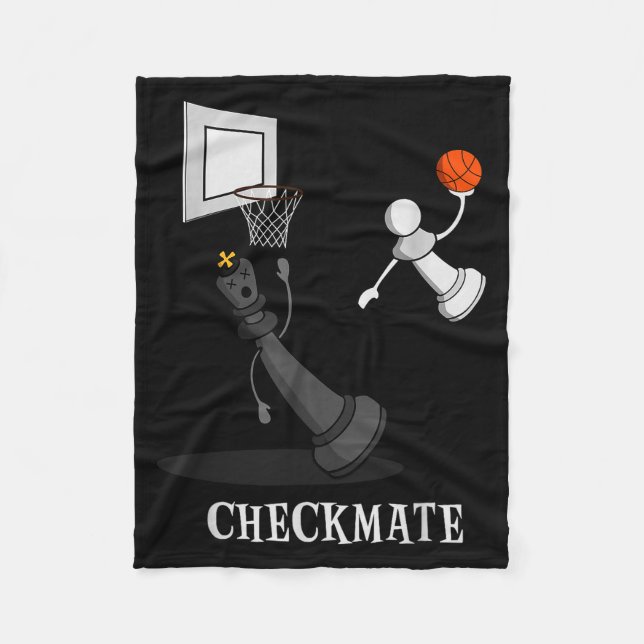 Couverture Polaire Funny Checkmate Chess Basketball Game Board King P (Devant)