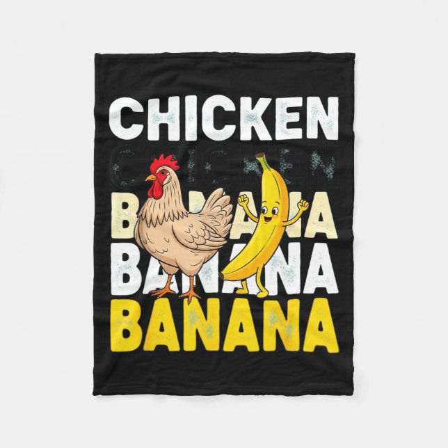 Couverture Polaire Funny Chicken Banana Dance Meme For Kids &amp; Adu (Devant)