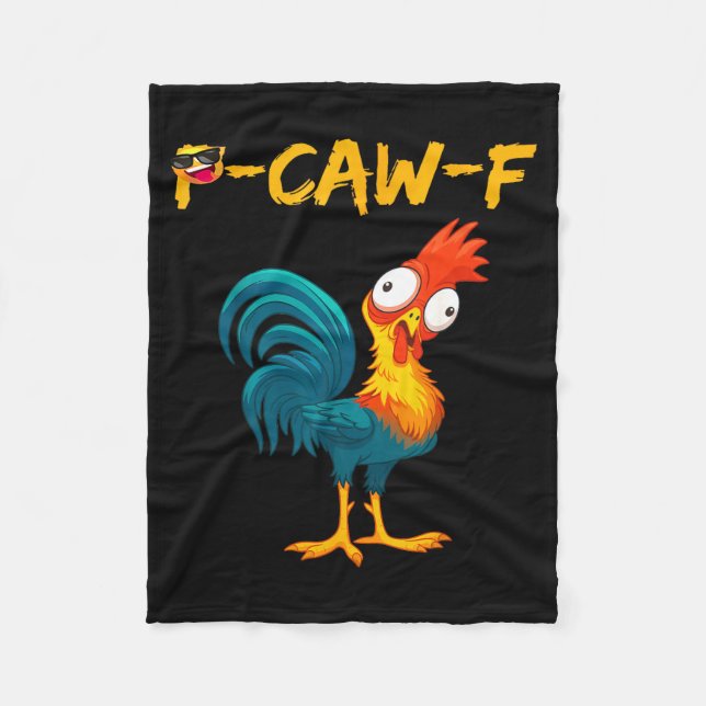 Couverture Polaire Funny Chicken Humor Quote Rooster Meme Caw F  (Devant)
