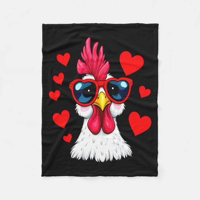 Couverture Polaire Funny Chicken Valentines Day Heart Chicken Couple  (Devant)