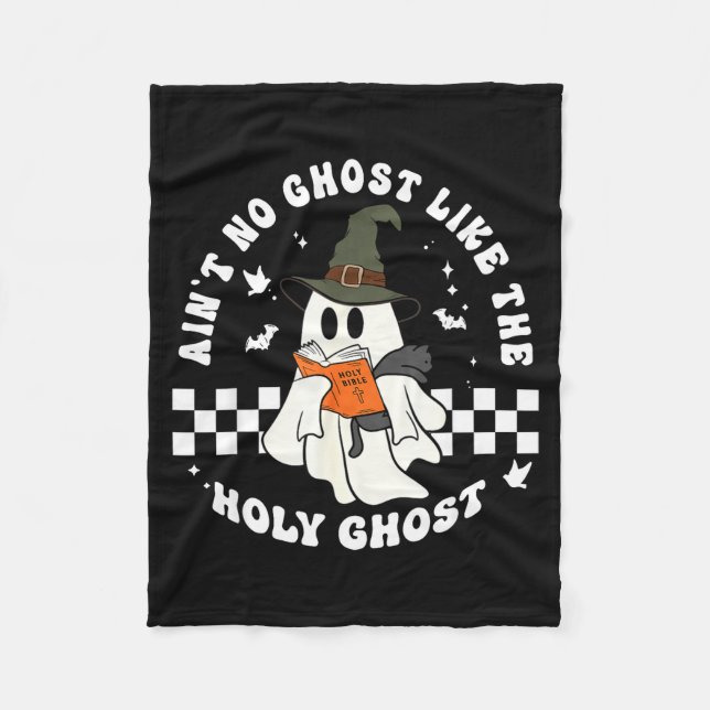 Couverture Polaire Funny Christian Ghost With Bible Retro Catholic Cu (Devant)