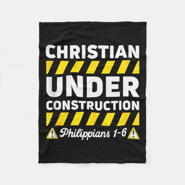 Couverture Polaire Funny Christian Under Construction Philippians 1-6 (Devant)
