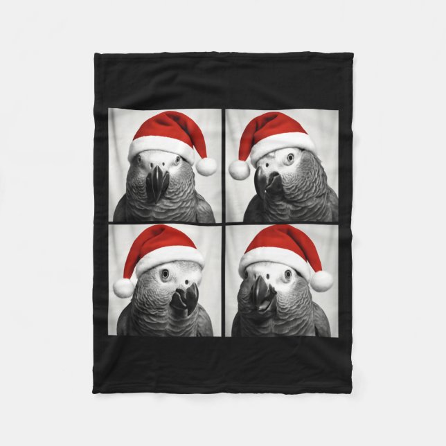 Couverture Polaire Funny Christmas African G Parrot Santa Photo Booth (Devant)