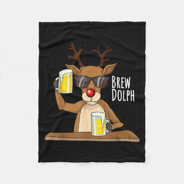 Couverture Polaire Funny Christmas Alcohol Shirt. Brew Dolph Beer Dri (Devant)