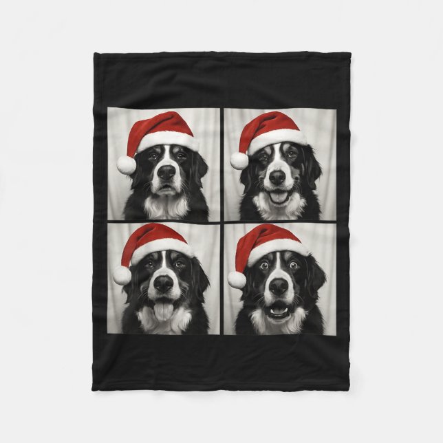 Couverture Polaire Funny Christmas Bernese Mountain Dog Santa Photo B (Devant)