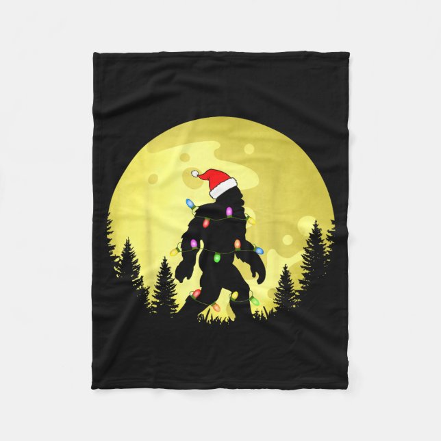 Couverture Polaire Funny Christmas Bigfoot Santa Hat Moon Sasquatch M (Devant)