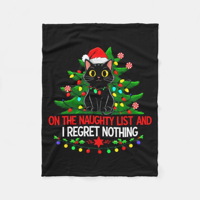 Couverture Polaire Funny Christmas Cat On The Naughty List I Regret N (Devant)