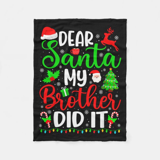 Couverture Polaire Funny Christmas Dear Santa My Brother Did It Men B (Devant)