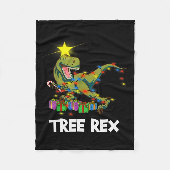 Couverture Polaire Funny Christmas Dinosaur Tree Rex Men Women Kids G (Devant)