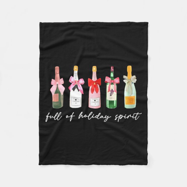 Couverture Polaire Funny Christmas Drinks Tail Champagne Holiday Srit (Devant)