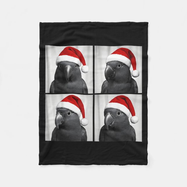 Couverture Polaire Funny Christmas Eclectus Parrot Santa Photo Booth  (Devant)