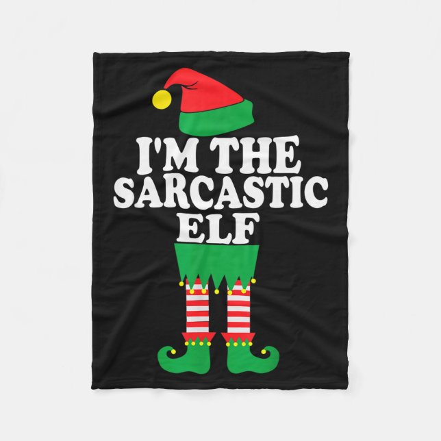 Couverture Polaire Funny Christmas Family I'm The Sarcastic Elf  (Devant)