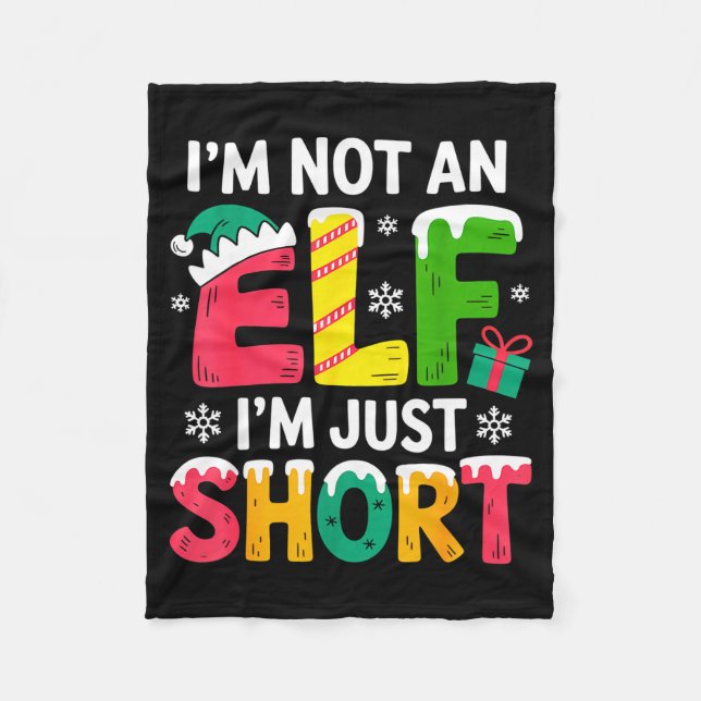 Couverture Polaire Funny Christmas Family Pajamas I'm Not An Elf I'm  (Devant)