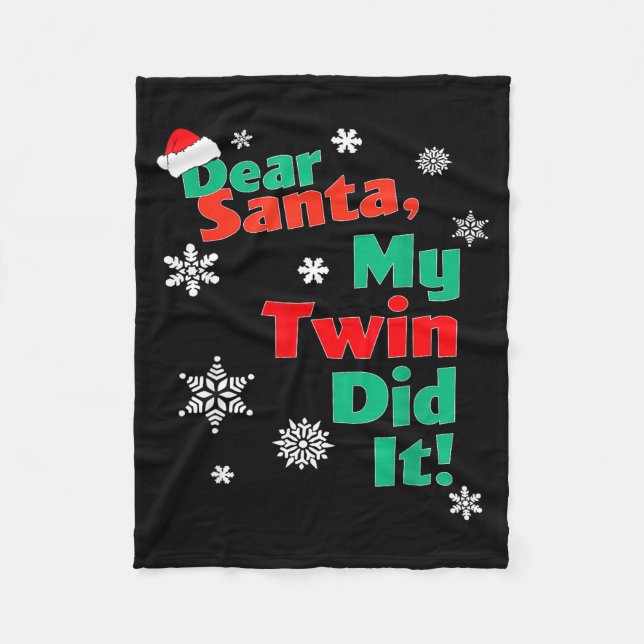 Couverture Polaire Funny Christmas Gift - Dear Santa My Twin Did It  (Devant)