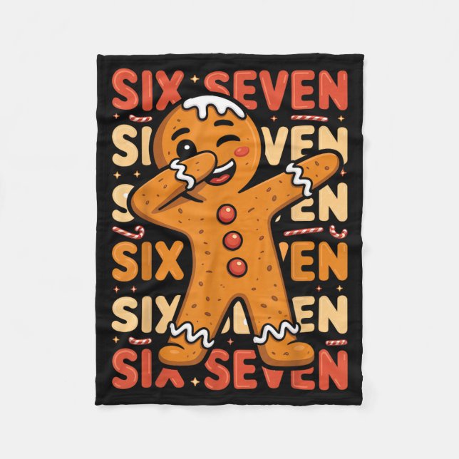 Couverture Polaire Funny Christmas Gingerbread Cookie Dab Six Seven 6 (Devant)