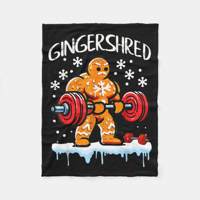 Couverture Polaire Funny Christmas Gingerbread Gingershred Gym Bodybu (Devant)