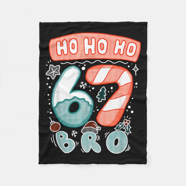 Couverture Polaire Funny Christmas Ho 67 Six Seven Meme Bro Cookie Ca (Devant)