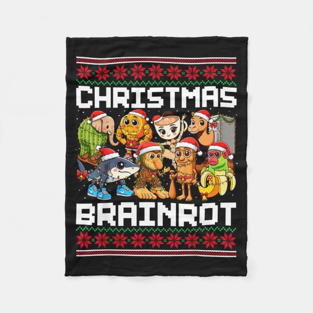 Couverture Polaire Funny Christmas Italian Brain Rot For Men Women Bo (Devant)