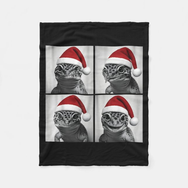 Couverture Polaire Funny Christmas Leopard Gecko Santa Photo Booth  (Devant)