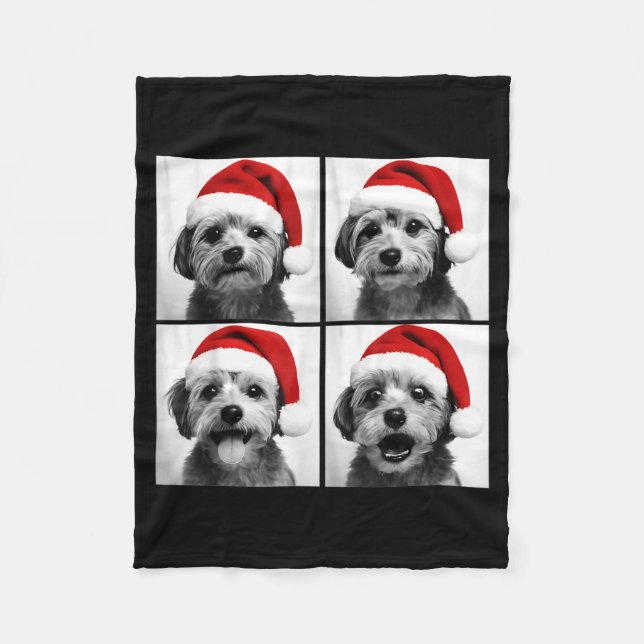 Couverture Polaire Funny Christmas Morkie Santa Dog Lover Photo Booth (Devant)