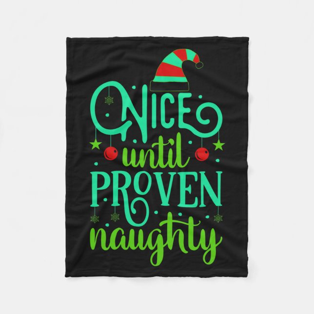 Couverture Polaire Funny Christmas Nice Until Proven Naughty  (Devant)
