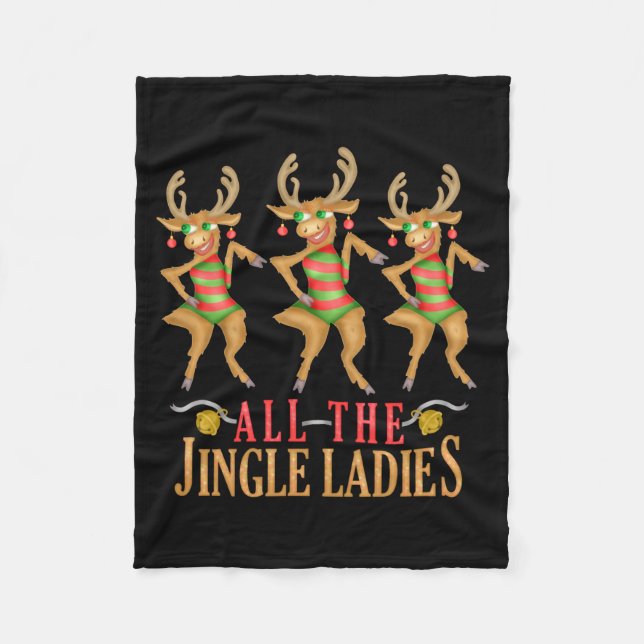 Couverture Polaire Funny Christmas Reindeer All The Jingle Ladies  (Devant)