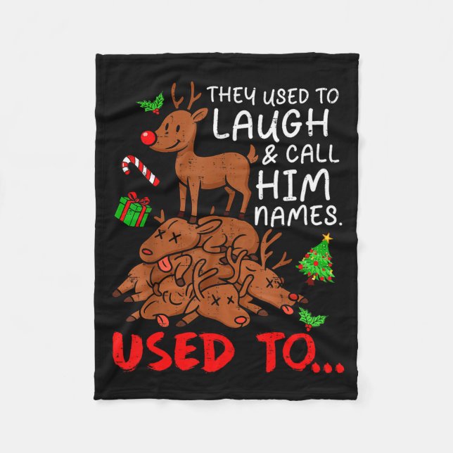 Couverture Polaire Funny Christmas Reindeer They Used To Laugh &amp;  (Devant)