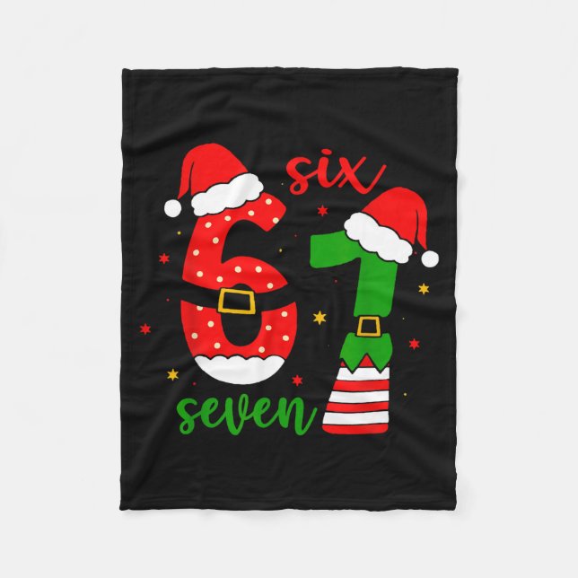 Couverture Polaire Funny Christmas Six Seven 6 7 Meme Gen Alpha Slang (Devant)