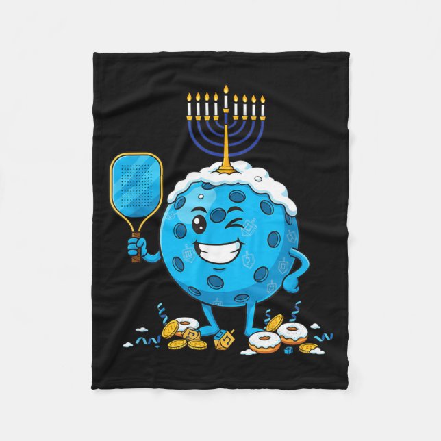 Couverture Polaire Funny Ckleball Dreidel Menorah Hanukkah Kids Women (Devant)