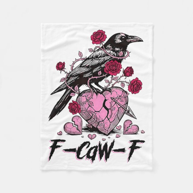 Couverture Polaire Funny Crow F-caw-f Valentines Day Black Bird Fcawf (Devant)