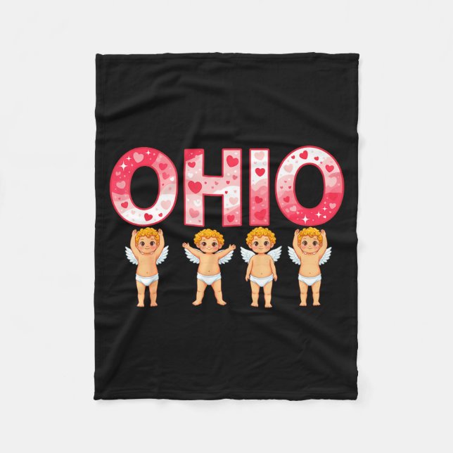 Couverture Polaire Funny Cud Ohio Midwestern Party O-h-i-o In Valenti (Devant)