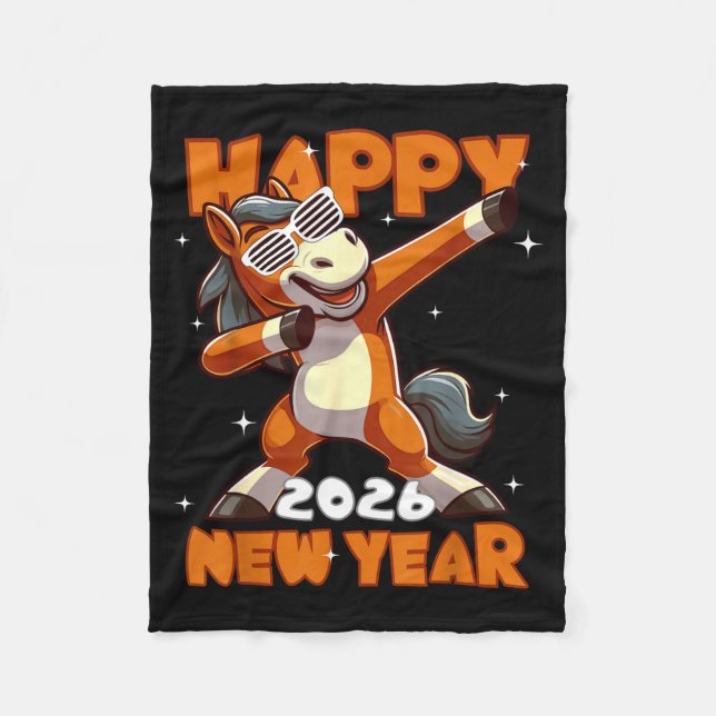 Couverture Polaire Funny Dabbing Horse Happy Lunar New Year 2026 Year (Devant)