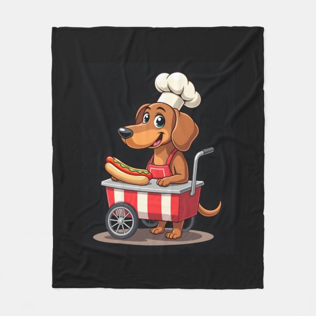Couverture Polaire Funny Dachshund Chien Hotdog Sandwich Weenie Sauci (Devant)