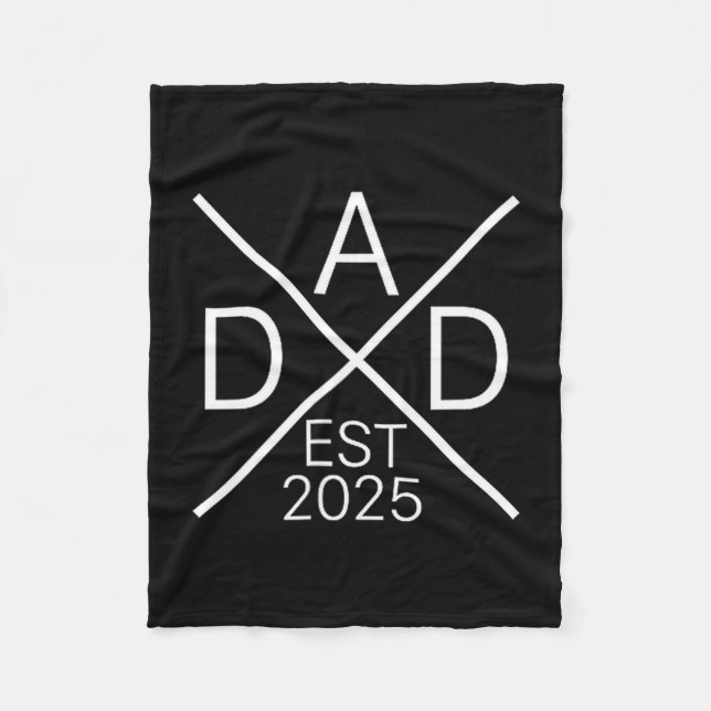 Couverture Polaire Funny Dad Est 2025 For New Dad Husband Baby Announ (Devant)