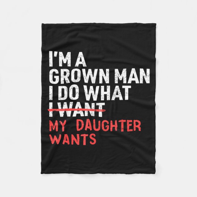Couverture Polaire Funny Dad Father I'm A Grown Man I Do What My Daug (Devant)
