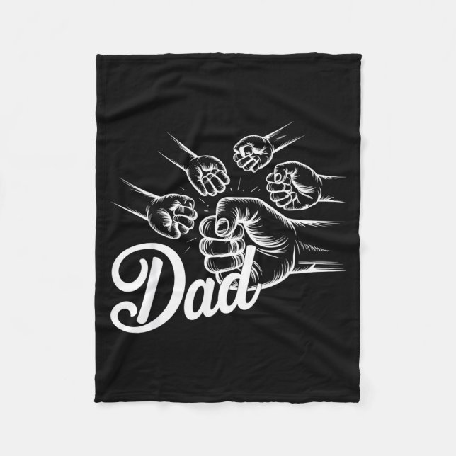 Couverture Polaire Funny Dad Of Four Toddler Kids Fathers Day Fist Bu (Devant)
