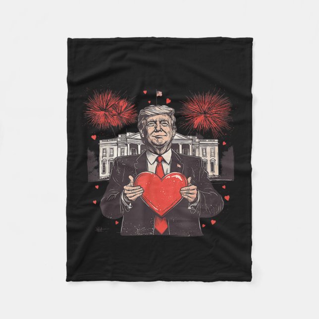 Couverture Polaire Funny Daddy's Home Trump Heart Maison Blanche Vale (Devant)